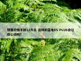 预售价格不到12万元 这样的蓝电E5 PLUS会让你心动吗？