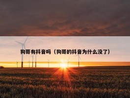 狗哥有抖音吗（狗哥的抖音为什么没了）