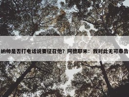 纳帅是否打电话说要征召他？阿德耶米：我对此无可奉告