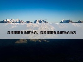 乌海哪里有收宠物的，乌海哪里有收宠物的地方