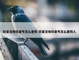 抖音没有抖音号怎么查找 抖音没有抖音号怎么查找人