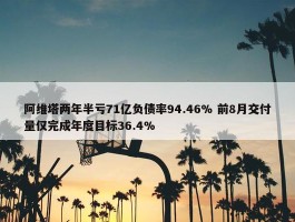 阿维塔两年半亏71亿负债率94.46% 前8月交付量仅完成年度目标36.4%