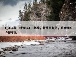 1_4决赛：林诗栋4-0林德，替头哥复仇，陈幸同4-0徐孝元