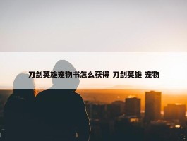 刀剑英雄宠物书怎么获得 刀剑英雄 宠物