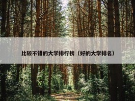 比较不错的大学排行榜（好的大学排名）