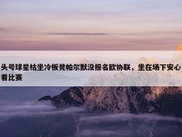 头号球星枯坐冷板凳帕尔默没报名欧协联，坐在场下安心看比赛