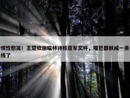 惯性憋笑！王楚钦偷瞄林诗栋亚军奖杯，嘴巴都抿成一条线了