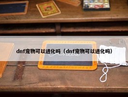 dnf宠物可以进化吗（dnf宠物可以进化吗）