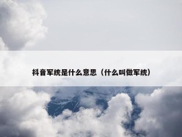 抖音军统是什么意思（什么叫做军统）