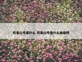 抖音口号是什么 抖音口号是什么迪桑特