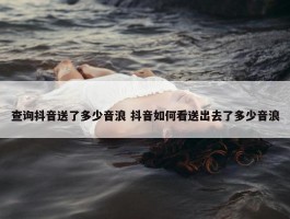 查询抖音送了多少音浪 抖音如何看送出去了多少音浪