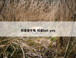 抖音舍不有 抖音but you