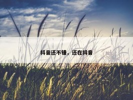 抖音还不错，还在抖音