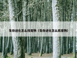 生存进化怎么找宠物（生存进化怎么抓宠物）