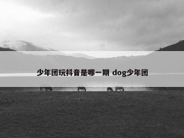 少年团玩抖音是哪一期 dog少年团