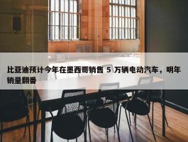 比亚迪预计今年在墨西哥销售 5 万辆电动汽车，明年销量翻番