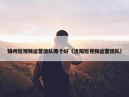 锦州短视频运营团队哪个好（沈阳短视频运营团队）