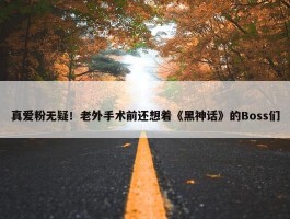 真爱粉无疑！老外手术前还想着《黑神话》的Boss们