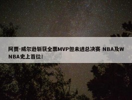 阿贾-威尔逊斩获全票MVP但未进总决赛 NBA及WNBA史上首位！