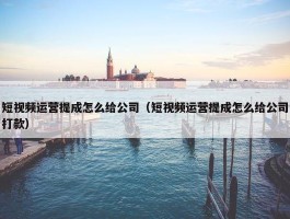 短视频运营提成怎么给公司（短视频运营提成怎么给公司打款）