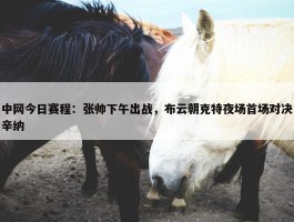 中网今日赛程：张帅下午出战，布云朝克特夜场首场对决辛纳