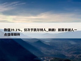 数值39.1%，仅次于凯尔特人_鹈鹕！新赛季湖人一点值得期待