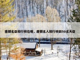 唐朝名臣排行榜在哪，唐朝名人排行榜前50名大臣