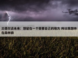 兰德尔谈未来：想留在一个需要自己的地方 所以我想待在森林狼