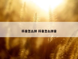 抖音怎么拼 抖音怎么拼音