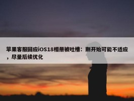 苹果客服回应iOS18相册被吐槽：刚开始可能不适应，尽量后续优化