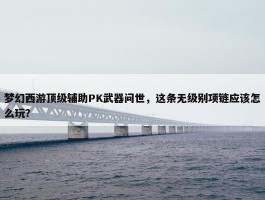 梦幻西游顶级辅助PK武器问世，这条无级别项链应该怎么玩？