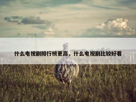 什么电视剧排行榜更高，什么电视剧比较好看