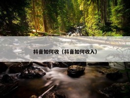 抖音如何收（抖音如何收入）