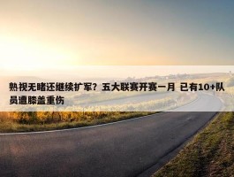 熟视无睹还继续扩军？五大联赛开赛一月 已有10+队员遭膝盖重伤