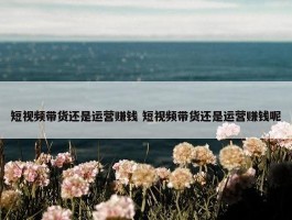 短视频带货还是运营赚钱 短视频带货还是运营赚钱呢