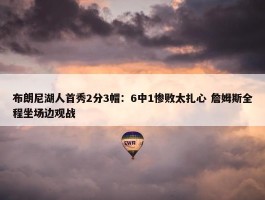 布朗尼湖人首秀2分3帽：6中1惨败太扎心 詹姆斯全程坐场边观战