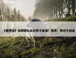 《黑神话》和嫦娥私会的男子是谁？杨奇：我也不知道