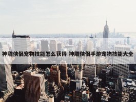 神雕侠侣宠物技能怎么获得 神雕侠侣手游宠物技能大全