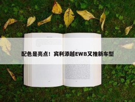 配色是亮点！宾利添越EWB又推新车型