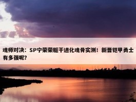 魂师对决：SP宁荣荣躯干进化魂骨实测！新晋铠甲勇士有多强呢？