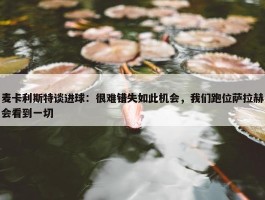 麦卡利斯特谈进球：很难错失如此机会，我们跑位萨拉赫会看到一切