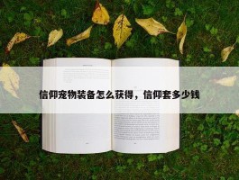 信仰宠物装备怎么获得，信仰套多少钱