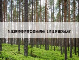 兰溪短视频运营公司有哪些（兰溪剪辑怎么样）