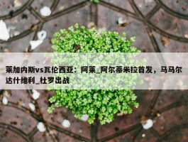 莱加内斯vs瓦伦西亚：阿莱_阿尔蒂米拉首发，马马尔达什维利_杜罗出战