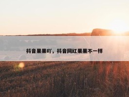 抖音果果吖，抖音网红果果不一样