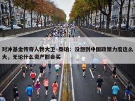 对冲基金传奇人物大卫·泰珀：没想到中国政策力度这么大，无论什么资产都会买