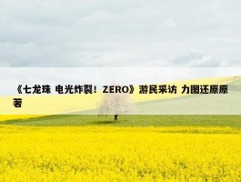 《七龙珠 电光炸裂！ZERO》游民采访 力图还原原著