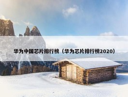 华为中国芯片排行榜（华为芯片排行榜2020）