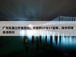 广东队第三外援到位，贝兹利20分17篮板，徐杰罚球绝杀四川