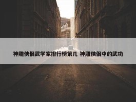 神雕侠侣武学家排行榜第几 神雕侠侣中的武功